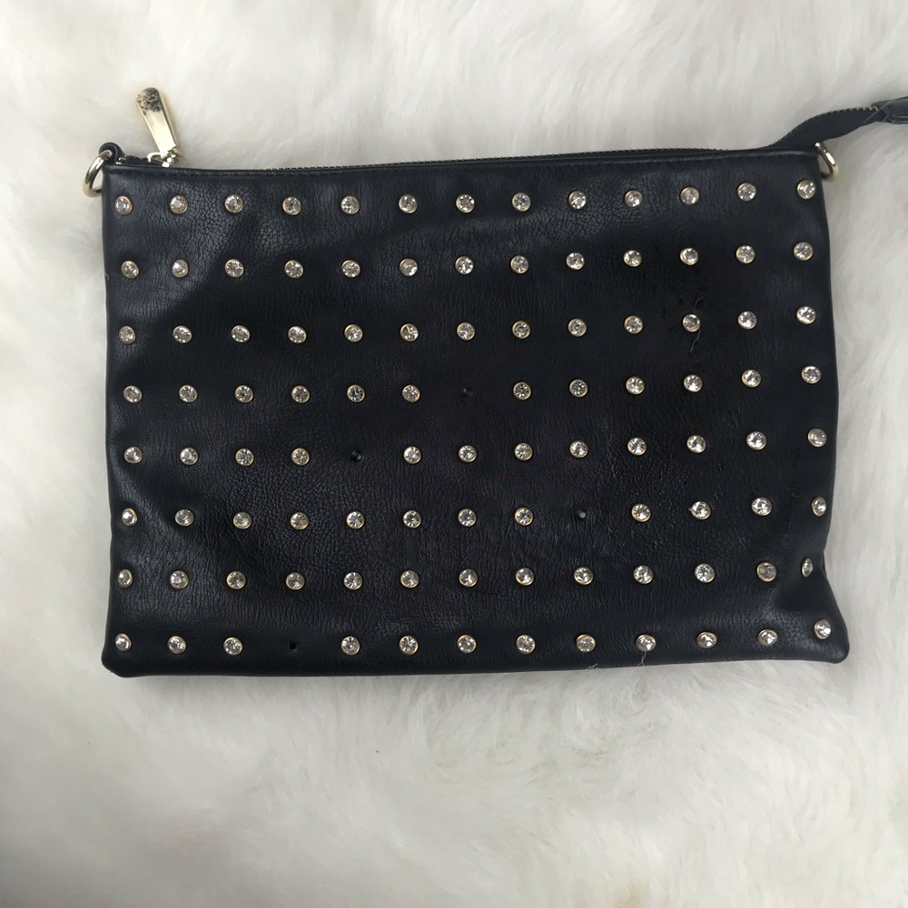 Black Studded Clutch/Crossbody Bag